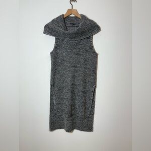 Express Sweater Tunic Long Top XS Mohair Blend Cowlneck Gray Fairy Grunge 90 Y2k